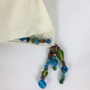 Turquoise & Glass Beaded Accent Pillow